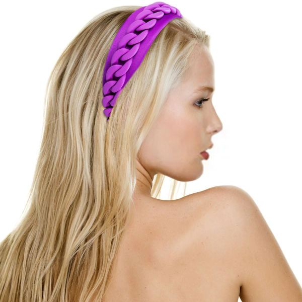 Hårband för Vuxna Kvinnor Mode Macaron Hårband Bröllop Fest Frisyr Hårtillbehör Purple