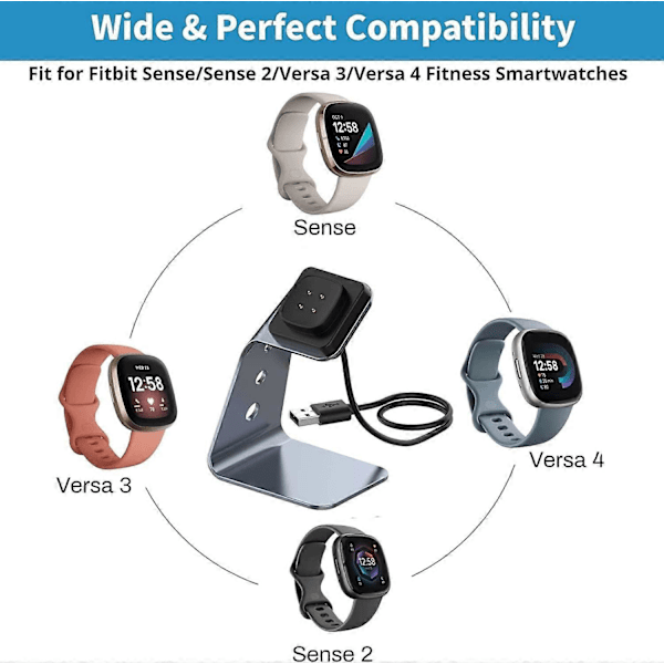 Laddningsstation för Fitbit Sense/Sense 2/Versa 3/Versa 4