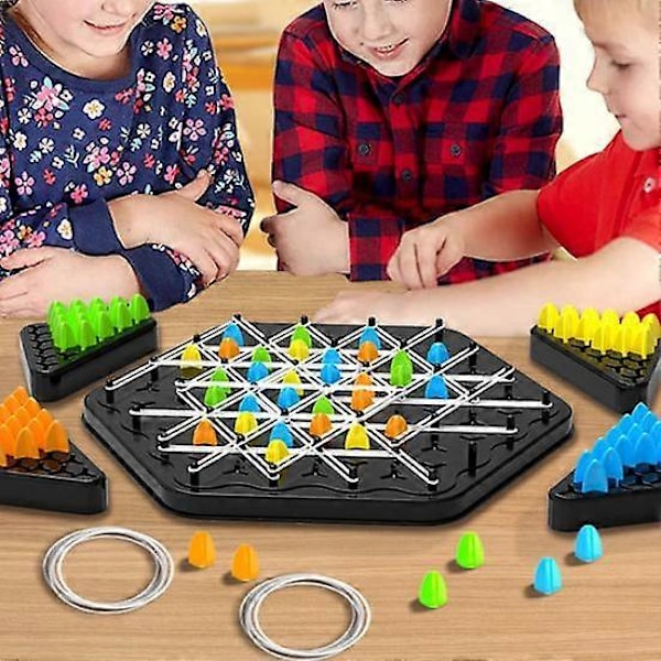 Strikk Triangle Brettspill Geometri Læring Fokus Logikk Trening Pedagogisk Sjakk Pegboard Strategispill Leker Småbarn Gutter Jenter Gave
