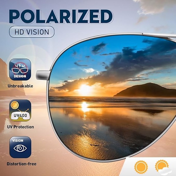 Polarisoidut Aviator-aurinkolasit naisille, häikäisynesto