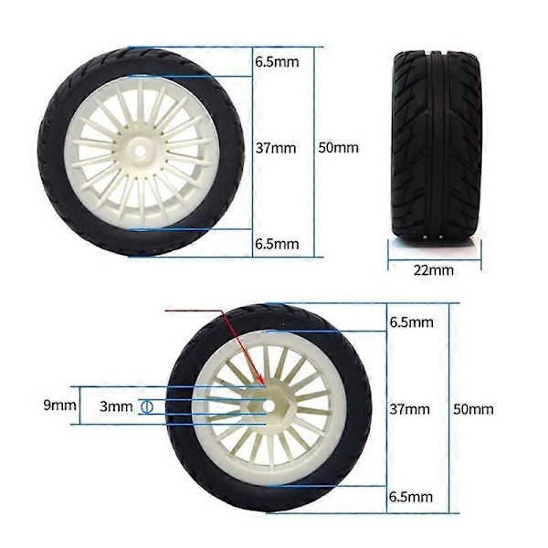 4 kpl Kumirenkaat Pyörät SG1603 SG1604 SG 1603 UDIRC UD1601 UD1602 UD1603 UD1604 1/16 RC-autoon