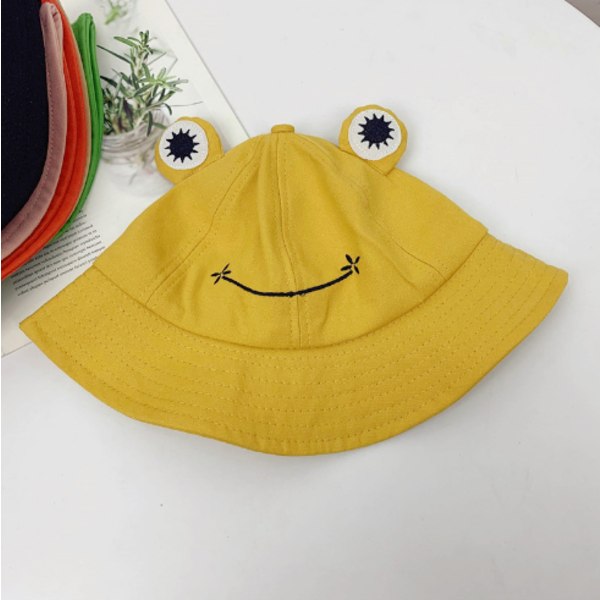 Groda Bucket Hat Söt Bomull Bucket Solhatt Bred Brätte Fiskarehatt för Vuxna Kvinnor Flickor A3 Frog Yellow