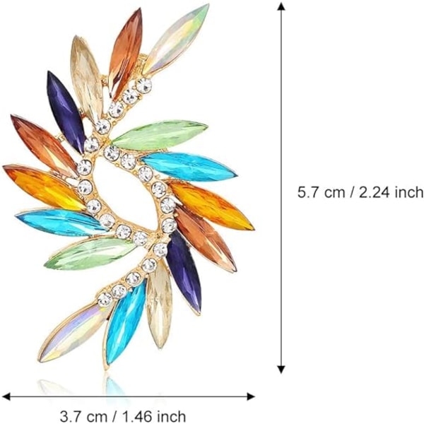 Broschnål för kvinnor Flower Brosch Elegant Simulated Crystal Broscher-Färgglada