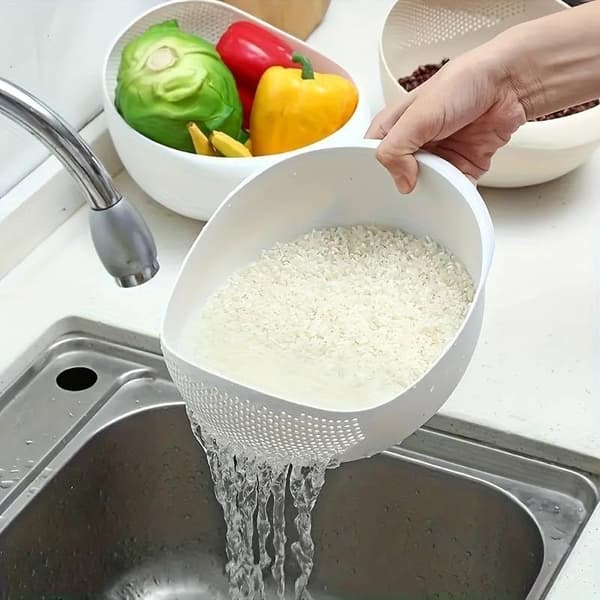 Risvaskeskål Sil - Pasta Sil, Vask Frukt & Grønnsaker, Dampkurv, Silkurv, Sil & Server (Ris, Linse Sil)