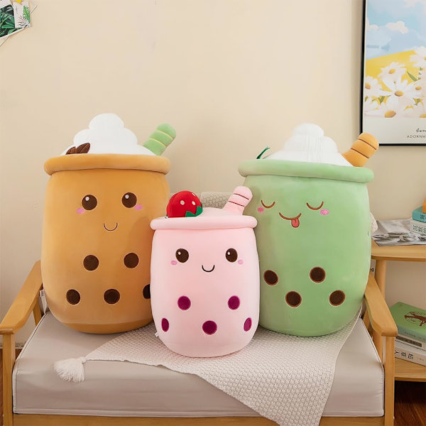 Boba Tea Plys Pude, Sød Boba Plys Legetøj Kæmpe Boba Plys Dyr Pude til Boba Elskere (35cm) Green