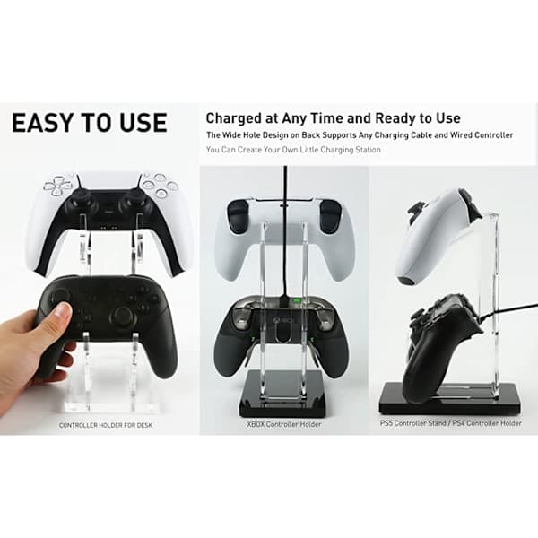Universal Dubbelkontrollhållare för Xbox ONE Switch-kontroll Stativ Speltillbehör Bygg Spelfästen
