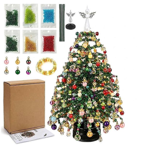 Perlejuletre-sett - DIY Håndlaget Håndverkssett for Festlig Juledekorasjon A 1set