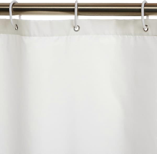 Enfärgad Duschdraperi i Tyg, Mögelresistent och Vattenavvisande, Vit 180*200CM