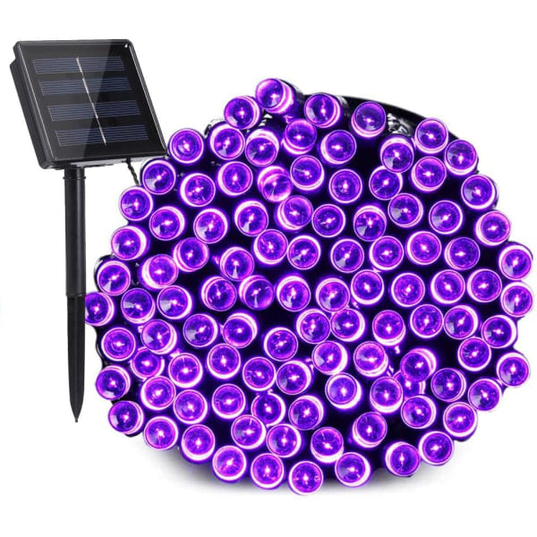 Solcelle Lilla Lys, 22 meter 200 LED Solcelle Lyslenke