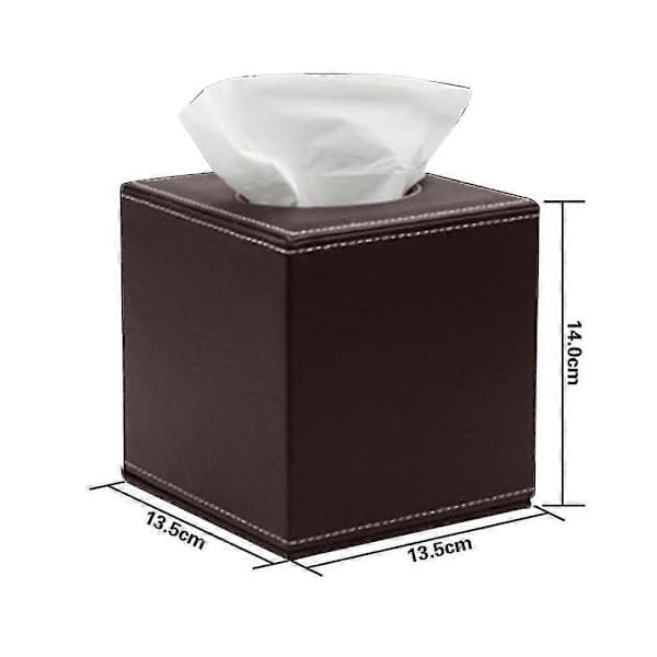 Tissueboks i Skinn - Svart Brown