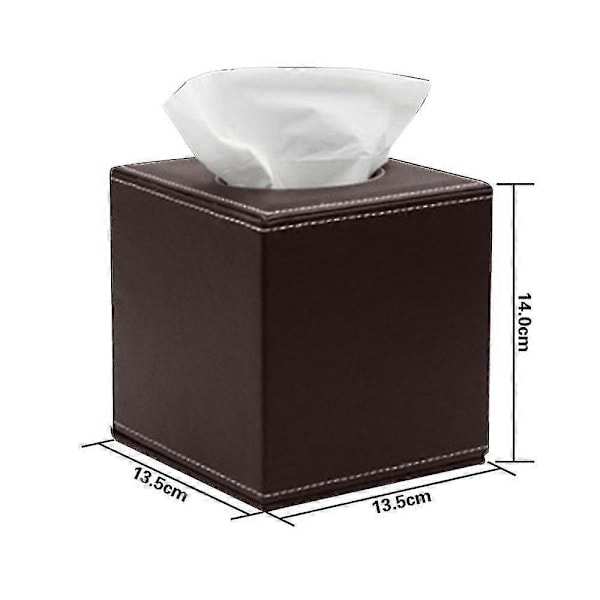Tissuebox i Läder - Svart Brown