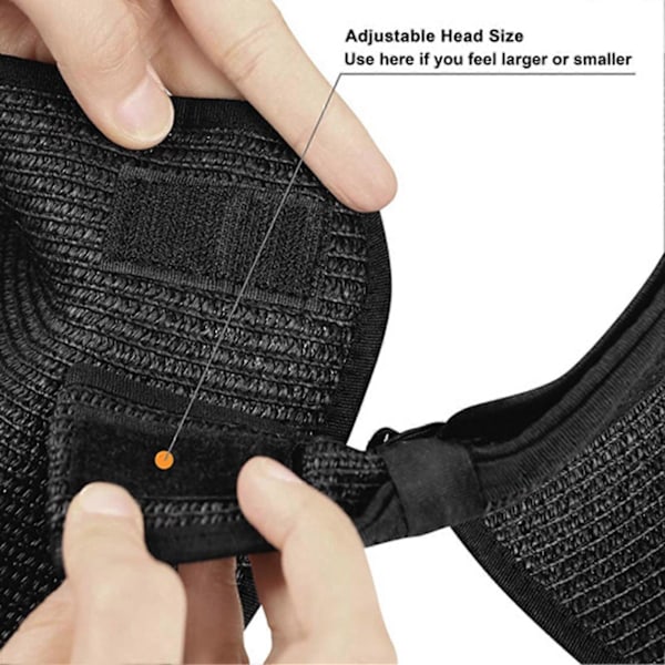 Solhat til kvinder med UV-beskyttelse - Sommerhat til strand, fiskeri og vandreture Black