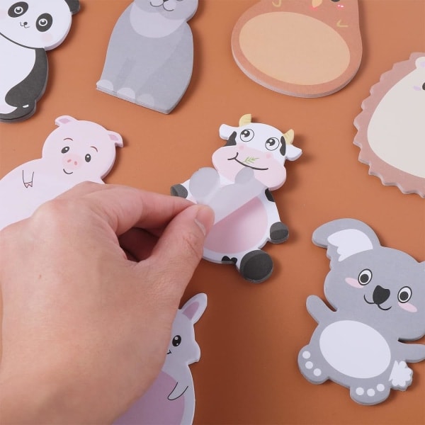 Søde Sticky Notes, 8-pak Kawaii Dyr Selvklæbende Noter Tegneserie Markører Flags Søde Former Memo Noter Studerende Hjemmekontor Roommates Gaver