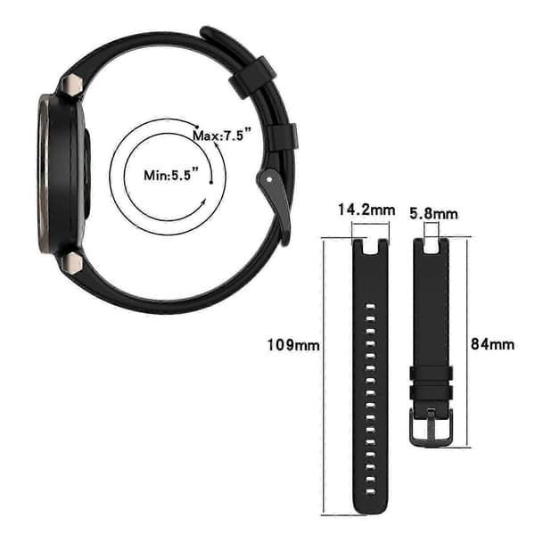 Garmin Lily-kompatibel silikoneurrem med integrerede værktøjer Blue Grey