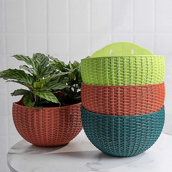 Seinään kiinnitettävät kukkaruukut Kukkaruukku Lahja Parveke Puoliympyrän muotoinen Sisä- ja ulkokäyttöön Kodin koristelu Riippuva eurooppalaistyylinen maljakko Khaki small  size