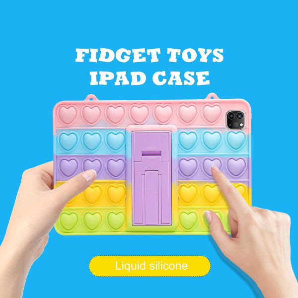 Farvet Hjerte til Samsung Galaxy TabA 10.1 \" Cover 2019SM-T510/T515 Tegneserie Sjov Kawaii Sød Silikone Sjovt Cover Mode Unik Fidget til Børn Cover