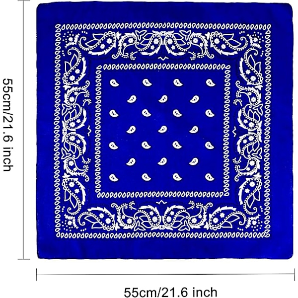 Flerfärgade Halsdamasker Bandanas för Kvinnor och Män, 12 Stycken