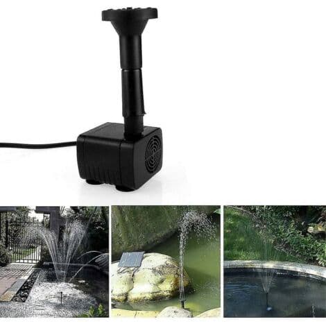 Solcellspump för dammar och fontäner – 1,2W effekt – Max flöde 200 L/h – 120 cm lyfthöjd – 11x11 cm monokristallin kiselpanel