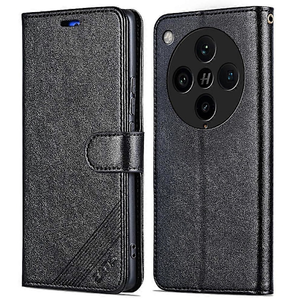 AZNS Fodral för Oppo Find X8 Pro 5G - Anti-Repskyddande PU-Läder Stativ Plånboksfodral - Svart Multicolor Black