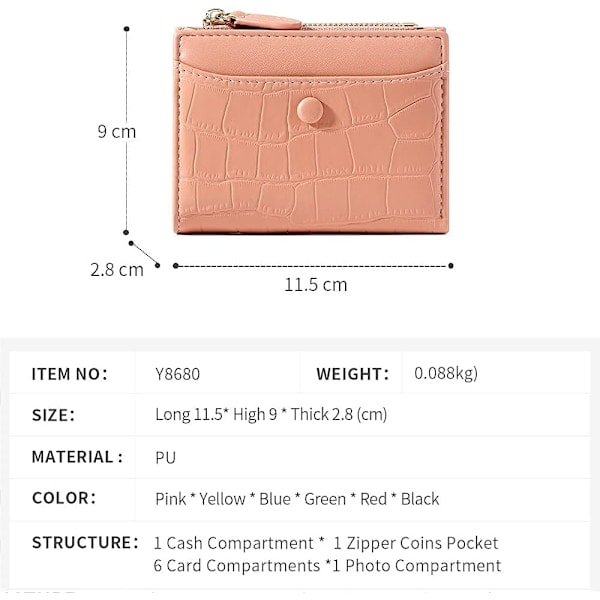 Små plånböcker för kvinnor, moderiktigt stenmönster, tunn och lätt korthållare för flickor Pink