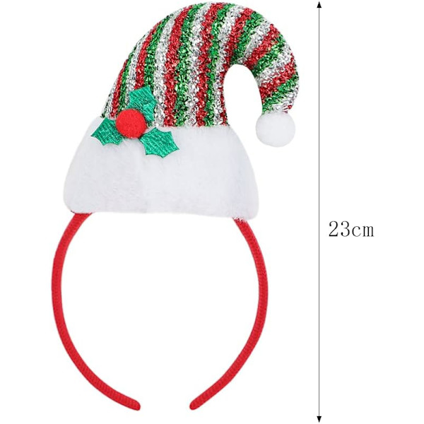 2 st jultomtehatt pannband spetsig hatt hårbåge med fjäder rosett söt julhatt hårband jul utklädningskostym fest hatt huvudbonad Colorful