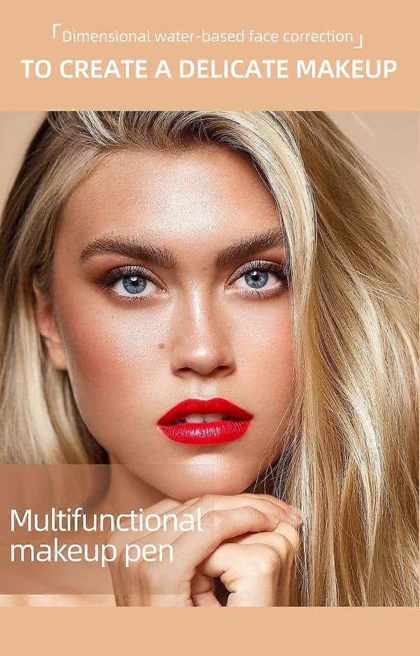 Krämkonturstift med kuddapplikator för naturlig skulptering och långvarig krämbronzer (5# Highlight)