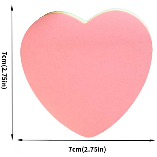 Tarratarrat sydämen muotoisia - Itseliimautuvat muistilaput söpöjä sekoitettuja 4 väriä toimistoon/kotiin irtomyynti 600 arkkiä yhteensä