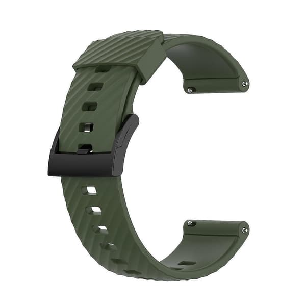 Til Suunto 7 ensfarvet silikone urrem Army Green