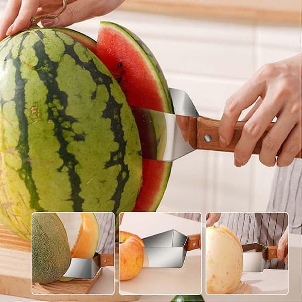Vannmelonskive, Vannmelonskivekutter - Melonsskivekutter i rustfritt stål - Vannmelonskivekutterverktøy, Multifunksjonell fruktskive