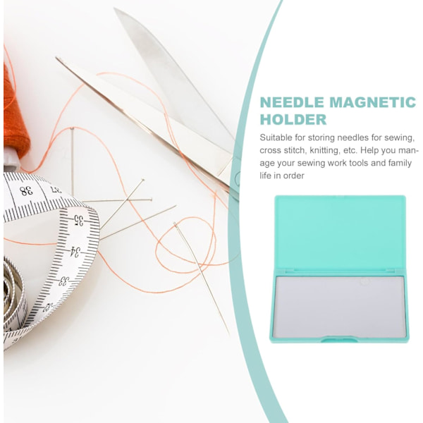 Magnetisk nålfodral sy nålförvaring smal linje magnetisk låda stifthållare små metallföremål arrangör grön