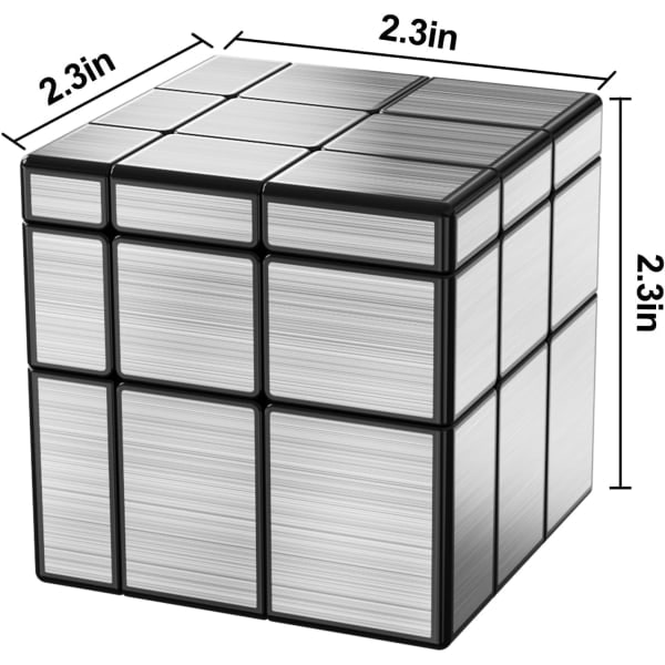 Mirror Cube 3x3x3 Speed Cube - Hopeinen Magic Cube -palapeli, kuutiopelit lapsille ja aikuisille