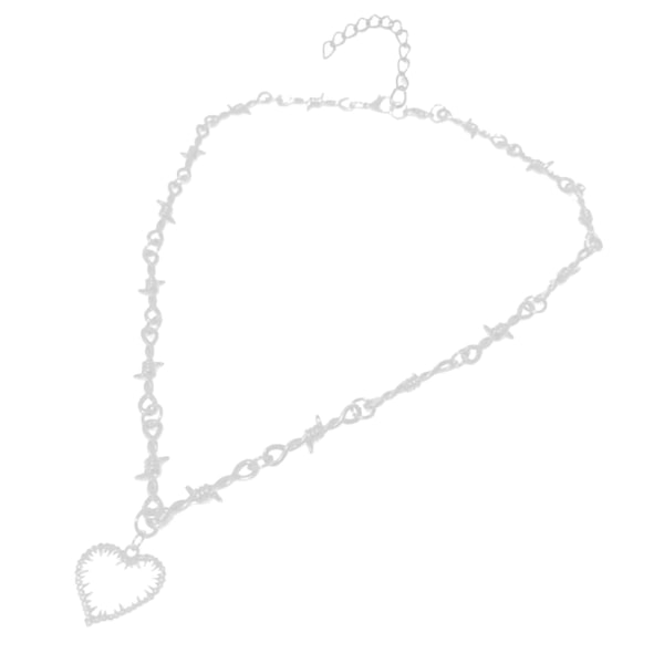 Gotisk Hjerte Halskæde Hjerte Choker Clavicle Kæde Goth Smykker Halloween Jul Valentinsdag Gave Til Kvinder Mænd Par Sølv
