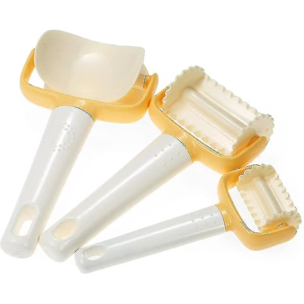 Plastkakeform, rund firkantet form, kjevle 1 sett - hvit