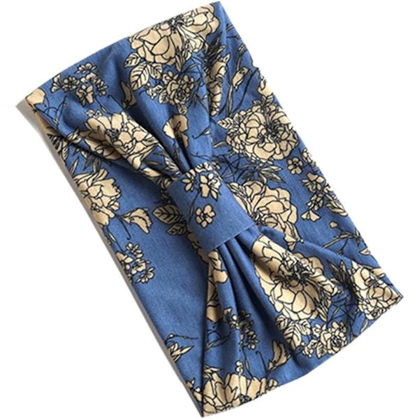 Hodebånd for voksne kvinner Boho bredt pannebånd trykte hårbånd elastisk sportshodeplagg yoga treningshode skjerf #1