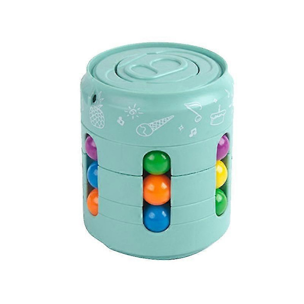 Roterande Magisk Bönleksak Fidget Cube Leksak Barn Rubiks Kub Leksaker för stressavlastning Blue