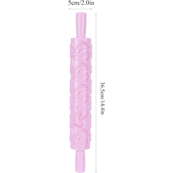 Präglade kavel, färgglada kakdekorationsgraverade präglingskavel med mönster för fondant, paj, skorpa, kaka, bakverk, glasyr Pink