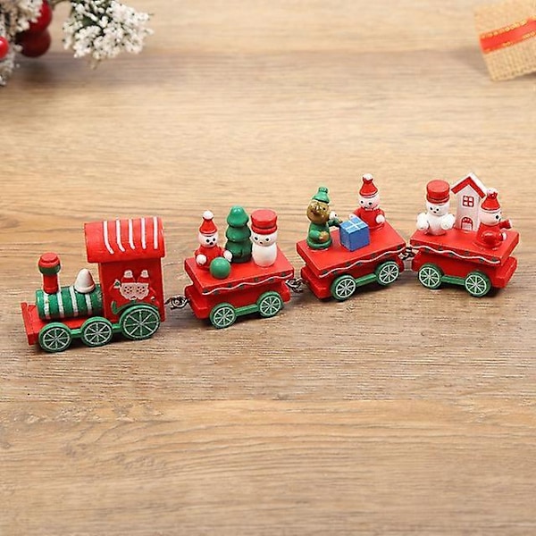 Julträ i trä - God Jul Dekorationer Trähantverk 2023 Julen Navidad Noel Presenter Gott Nytt År 2024 D-Red Green