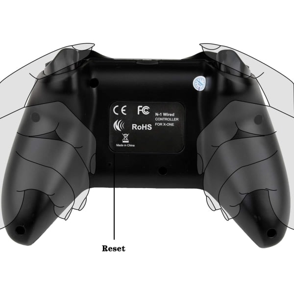 Trådløs kontroller for Xbox One, Xbox-kontroller med 2,4 GHz trådløs adapter, Xbox One X/Xbox One S/PS3 og PC (Svart)