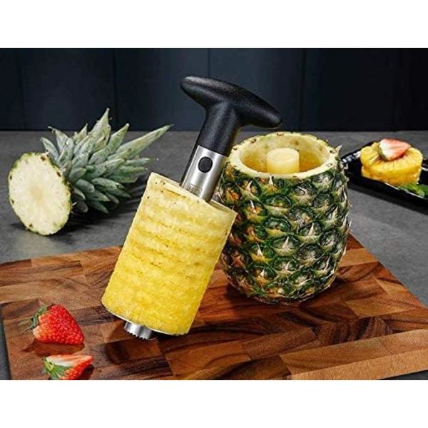 Ananas Skærer i Rustfrit Stål, Ananas Skærer og Kernefjerningsværktøj, Holdbar Ananas Skærer og Skaller