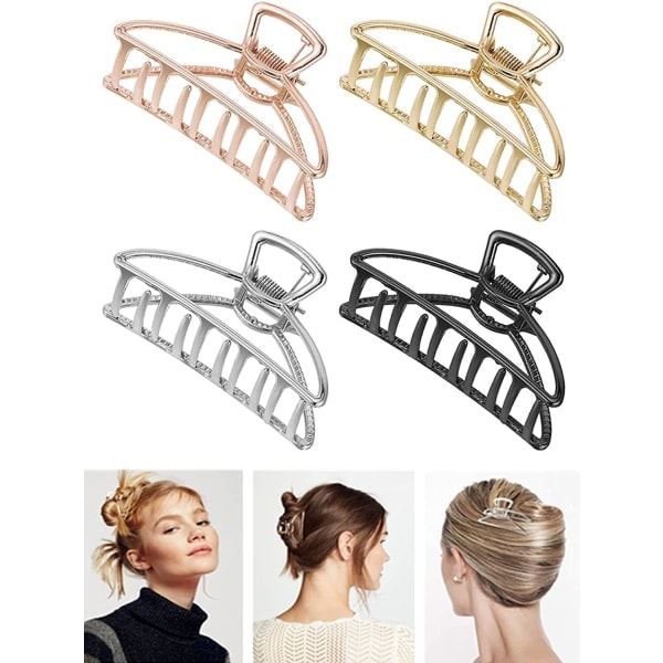 4pcs Hair Clips Metal Large for Thick Hair Jumbo Hair Clips Strong Grip Hair Clips Large Hair Clips Hair Styling Accessories for Women Girls