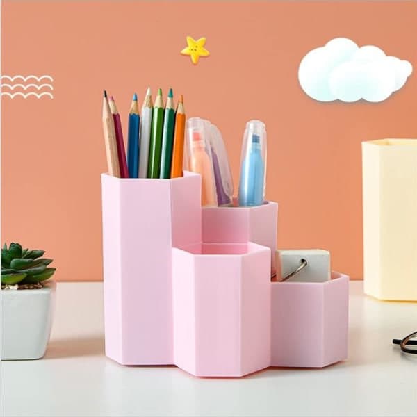 Hexagonal penholder, hexagonal penholder i plastik, multifunktionel