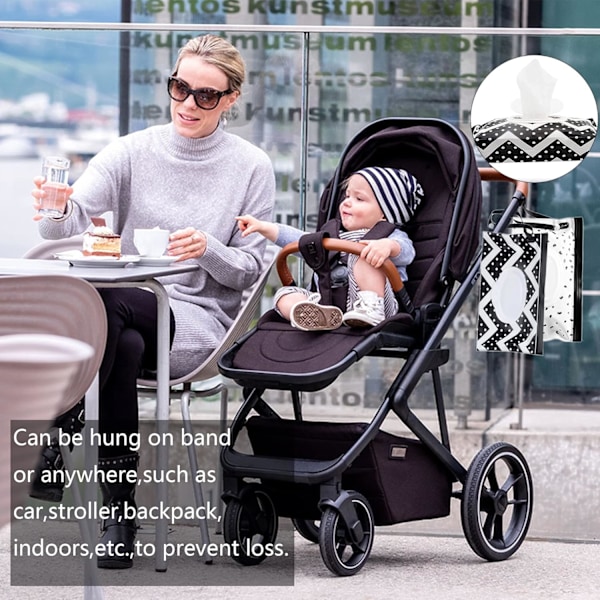 2 stk Baby Våtserviettdispenser Våtserviettpose for Babyer, Våtserviettboks, Gjenbrukbar Våtserviettpose, Våtserviettbeholder (To Farger)