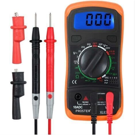 XL830L 2000 Tæller Digitalt Multimeter – Måler AC/DC Spænding, Strøm, Modstand – Baggrundsbelyst LCD-display – Diode Tester og Summer