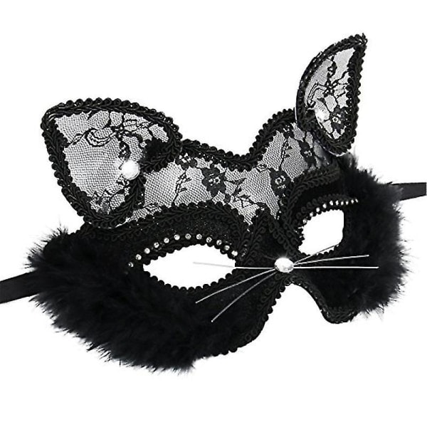 Svart kattögonmask, lämplig för jul- och halloweenfester