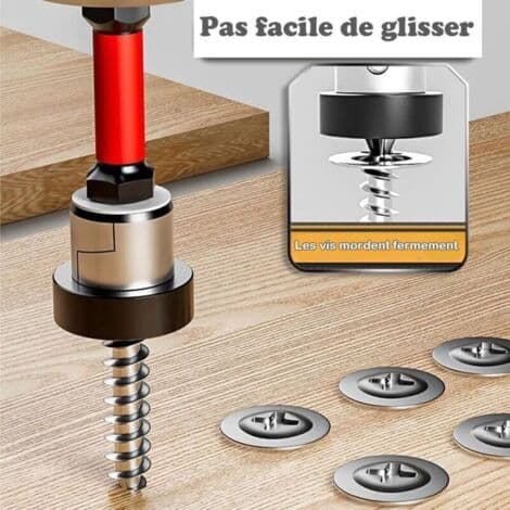 Sæt med 2 1/4\" magnetiske PH2 bits til gipsplader - Positioneringsskruetrækkerbit til gips og gipsvæg - 50 mm