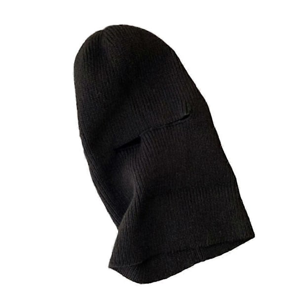 Strikket Balaclava Hætte Hue Halstørklæde Ski Balaclava Cykel Balaclava Halsedisse Black