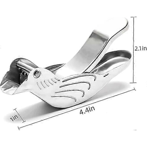 2 st Genting Rostfritt Stål Manuell Citronpress Och Limepress, Silver Fågelformad Citronpress Stainless steel fish 2pcs