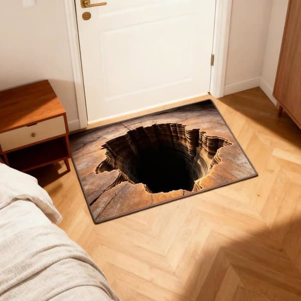 1 PC 3D Optisk Illusjonsteppe - 3D Trompe l'oeil Hullteppe, 50x80cm