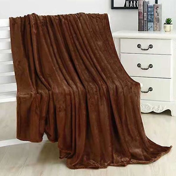 Polyester Myk Varm Ensfarget Teppe Sovepledd Gulvteppe for Hjem Soverom Sengetøy Sky Blue 70*100cm.