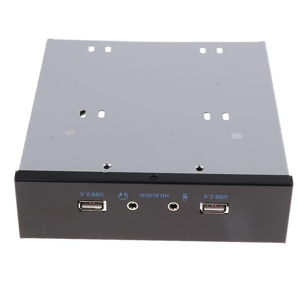 USB2.0 2-Port 5.25'' Optisk Driv Metall Frontpanel Hub med 1 HD Lyd & Mikrofon